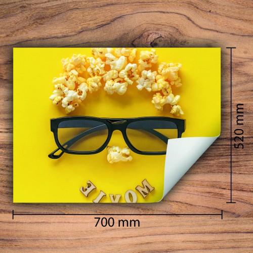 Mata ochronna na kuchenkę indukcyjną 70x52 cm - Mata antypoślizgowa na blat - Płyta ochronna zwijana - Dekoracja do kuchni - Więcej miejsca - Żółta szklanki
