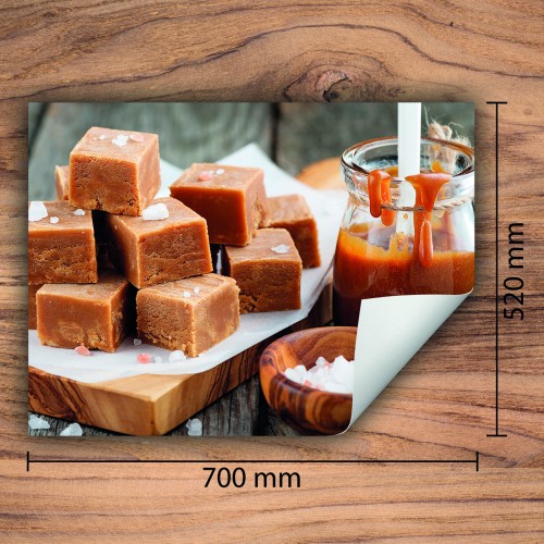 Mata ochronna na kuchenkę indukcyjną 70x52 cm - Mata antypoślizgowa na blat - Płyta ochronna zwijana - Dekoracja do kuchni - Więcej miejsca - Słodycze Drewno