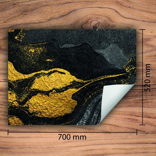 Mata ochronna na kuchenkę indukcyjną 70x52 cm - Mata antypoślizgowa na blat - Płyta ochronna zwijana - Dekoracja do kuchni - Więcej miejsca - Złota marmur