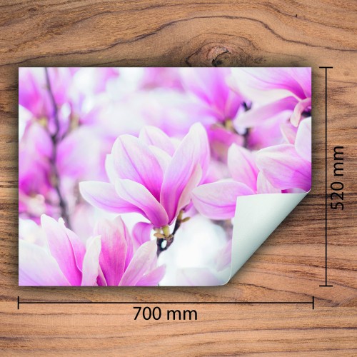 Mata ochronna na kuchenkę indukcyjną 70x52 cm - Mata antypoślizgowa na blat - Płyta ochronna zwijana - Dekoracja do kuchni - Więcej miejsca - Kwiaty różowa