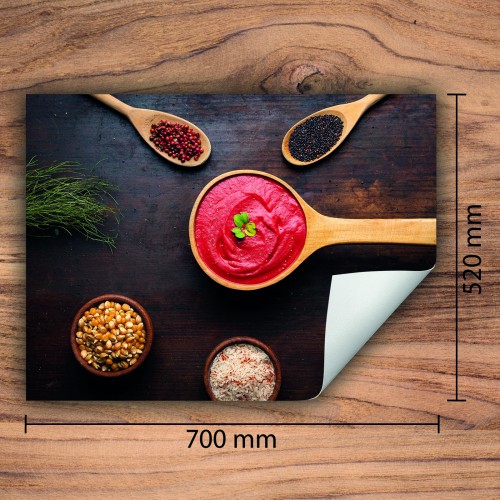 Mata ochronna na kuchenkę indukcyjną 70x52 cm - Mata antypoślizgowa na blat - Płyta ochronna zwijana - Dekoracja do kuchni - Więcej miejsca - Przyprawa Brązowy