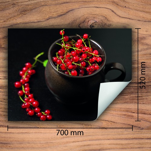 Mata ochronna na kuchenkę indukcyjną 70x52 cm - Mata antypoślizgowa na blat - Płyta ochronna zwijana - Dekoracja do kuchni - Więcej miejsca - Owoc Czarna