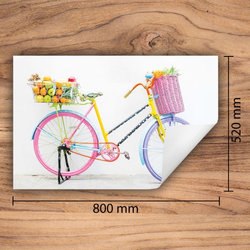 Mata ochronna na kuchenkę indukcyjną 80x52 cm - Mata antypoślizgowa na blat - Płyta ochronna zwijana - Dekoracja do kuchni - Więcej miejsca - Kolorowy rower