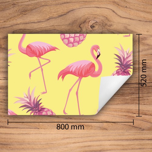 Mata ochronna na kuchenkę indukcyjną 80x52 cm - Mata antypoślizgowa na blat - Płyta ochronna zwijana - Dekoracja do kuchni - Więcej miejsca - Żółta flaming