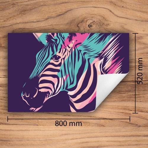 Mata ochronna na kuchenkę indukcyjną 80x52 cm - Mata antypoślizgowa na blat - Płyta ochronna zwijana - Dekoracja do kuchni - Więcej miejsca - Zebra fioletowa