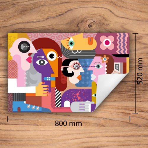 Mata ochronna na kuchenkę indukcyjną 80x52 cm - Mata antypoślizgowa na blat - Płyta ochronna zwijana - Dekoracja do kuchni - Więcej miejsca - Pop Art. Kolorowa
