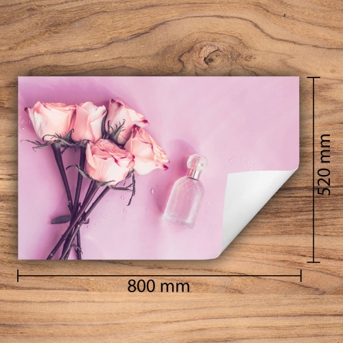 Mata ochronna na kuchenkę indukcyjną 80x52 cm - Mata antypoślizgowa na blat - Płyta ochronna zwijana - Dekoracja do kuchni - Więcej miejsca - Róże Kwiaty