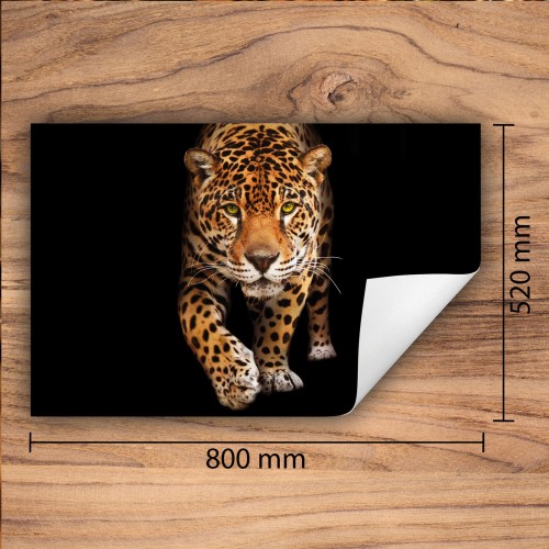 Mata ochronna na kuchenkę indukcyjną 80x52 cm - Mata antypoślizgowa na blat - Płyta ochronna zwijana - Dekoracja do kuchni - Więcej miejsca - Czarna Jaguar
