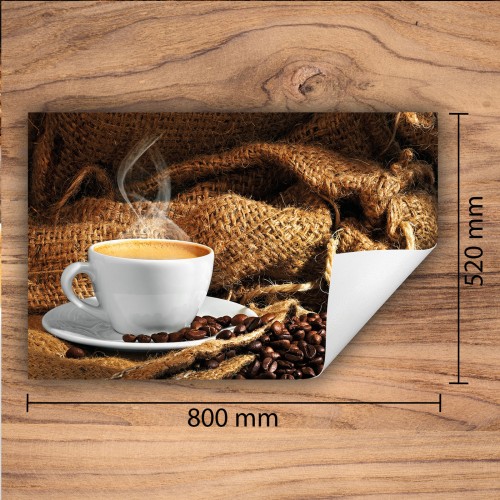 Mata ochronna na kuchenkę indukcyjną 80x52 cm - Mata antypoślizgowa na blat - Płyta ochronna zwijana - Dekoracja do kuchni - Więcej miejsca - Kawa brązowa