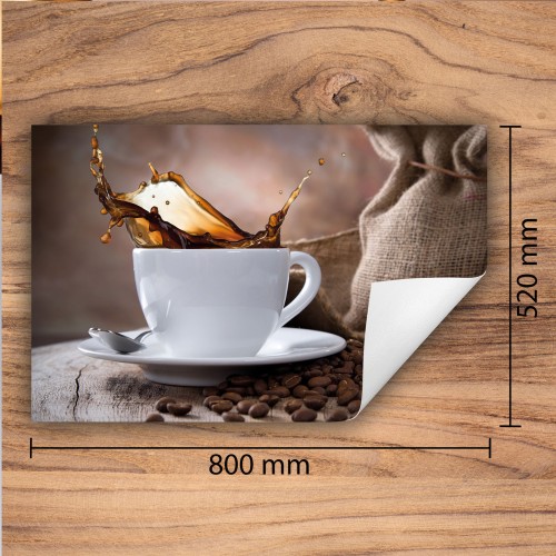 Mata ochronna na kuchenkę indukcyjną 80x52 cm - Mata antypoślizgowa na blat - Płyta ochronna zwijana - Dekoracja do kuchni - Więcej miejsca - Kawa Brązowa