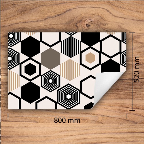 Mata ochronna na kuchenkę indukcyjną 80x52 cm - Mata antypoślizgowa na blat - Płyta ochronna zwijana - Dekoracja do kuchni - Więcej miejsca - Wzór Beżowa