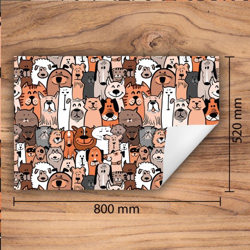 Mata ochronna na kuchenkę indukcyjną 80x52 cm - Mata antypoślizgowa na blat - Płyta ochronna zwijana - Dekoracja do kuchni - Więcej miejsca - Bajka zwierzęta