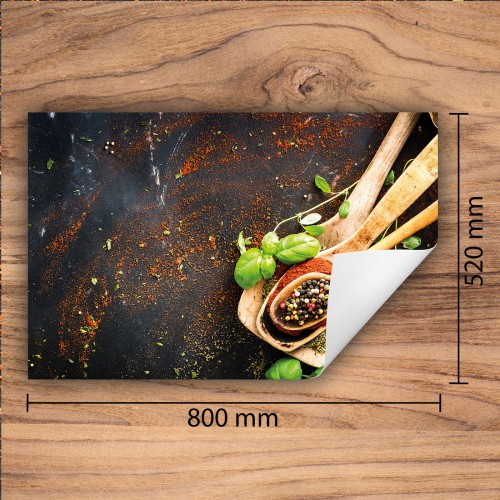 Mata ochronna na kuchenkę indukcyjną 80x52 cm - Mata antypoślizgowa na blat - Płyta ochronna zwijana - Dekoracja do kuchni - Więcej miejsca - Przyprawy kuchenne
