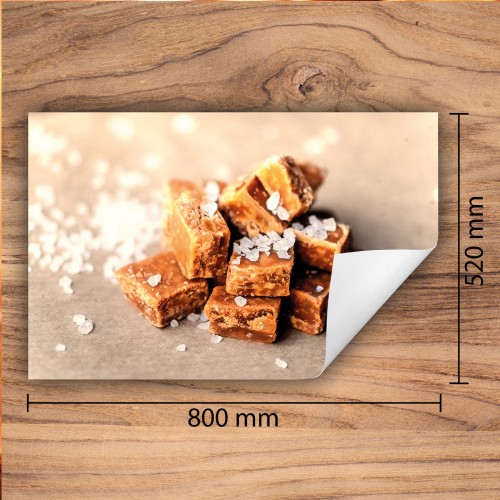 Mata ochronna na kuchenkę indukcyjną 80x52 cm - Mata antypoślizgowa na blat - Płyta ochronna zwijana - Dekoracja do kuchni - Więcej miejsca - Brązowa słodycze