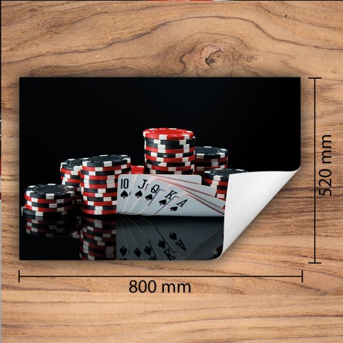 Mata ochronna na kuchenkę indukcyjną 80x52 cm - Mata antypoślizgowa na blat - Płyta ochronna zwijana - Dekoracja do kuchni - Więcej miejsca - Czarna poker