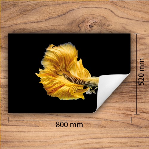 Mata ochronna na kuchenkę indukcyjną 80x52 cm - Mata antypoślizgowa na blat - Płyta ochronna zwijana - Dekoracja do kuchni - Więcej miejsca - Ryba czarna