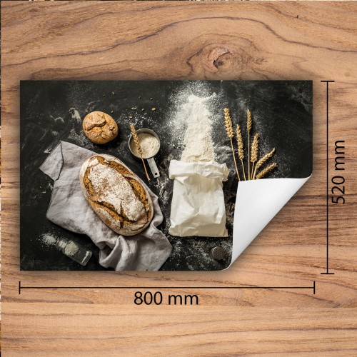 Mata ochronna na kuchenkę indukcyjną 80x52 cm - Mata antypoślizgowa na blat - Płyta ochronna zwijana - Dekoracja do kuchni - Więcej miejsca - Chleb Kuchnia
