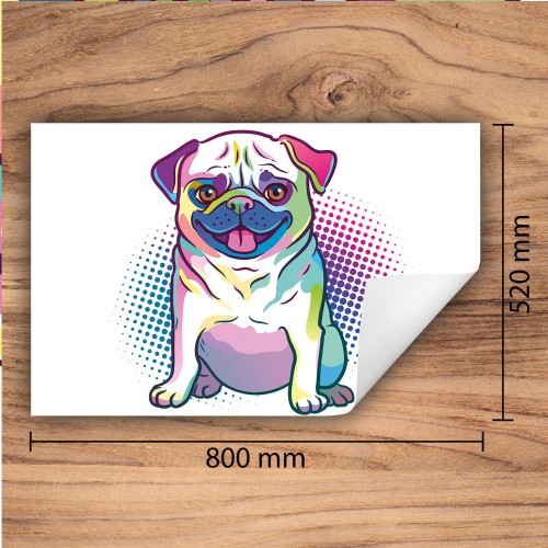 Mata ochronna na kuchenkę indukcyjną 80x52 cm - Mata antypoślizgowa na blat - Płyta ochronna zwijana - Dekoracja do kuchni - Więcej miejsca - Pies Biała