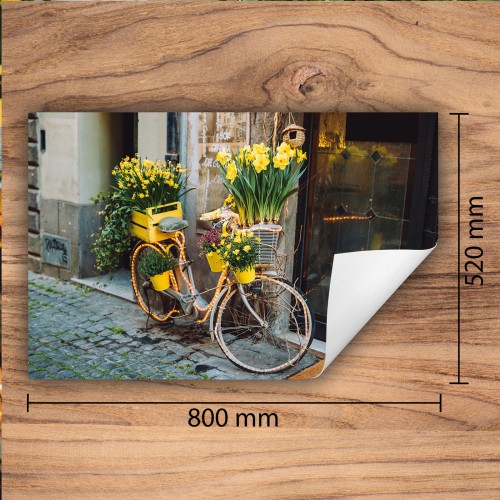 Mata ochronna na kuchenkę indukcyjną 80x52 cm - Mata antypoślizgowa na blat - Płyta ochronna zwijana - Dekoracja do kuchni - Więcej miejsca - Rower uliczka