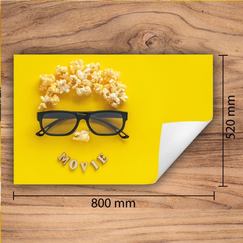 Mata ochronna na kuchenkę indukcyjną 80x52 cm - Mata antypoślizgowa na blat - Płyta ochronna zwijana - Dekoracja do kuchni - Więcej miejsca - Żółta szklanki