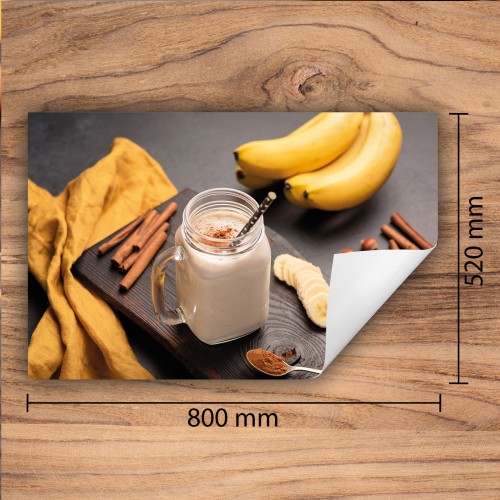Mata ochronna na kuchenkę indukcyjną 80x52 cm - Mata antypoślizgowa na blat - Płyta ochronna zwijana - Dekoracja do kuchni - Więcej miejsca - Napoje Banan