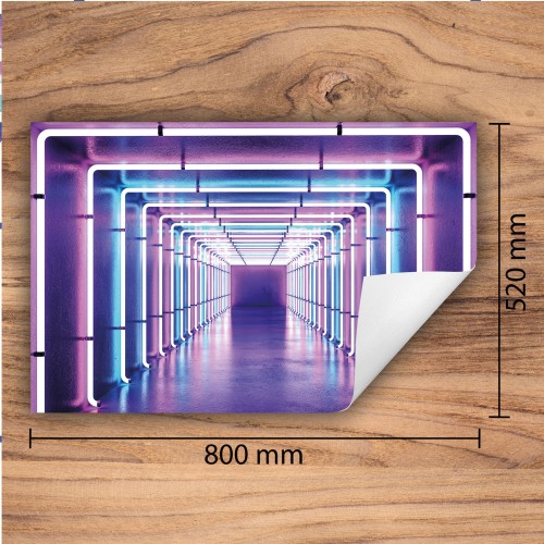 Mata ochronna na kuchenkę indukcyjną 80x52 cm - Mata antypoślizgowa na blat - Płyta ochronna zwijana - Dekoracja do kuchni - Więcej miejsca - Neon tunel