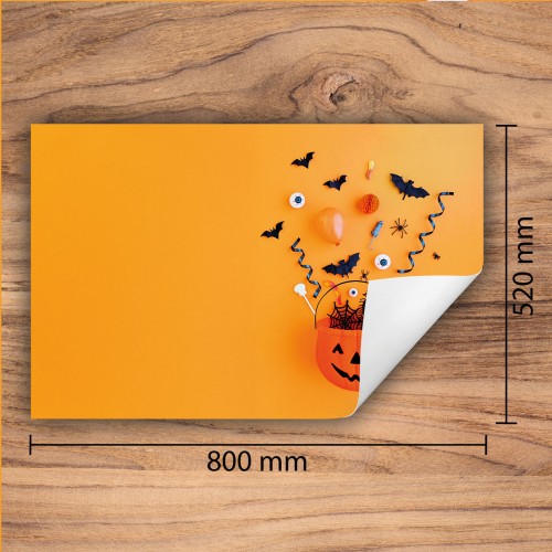 Mata ochronna na kuchenkę indukcyjną 80x52 cm - Mata antypoślizgowa na blat - Płyta ochronna zwijana - Dekoracja do kuchni - Więcej miejsca - Pomarańcz Halloween