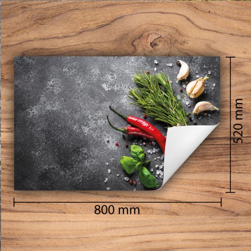Mata ochronna na kuchenkę indukcyjną 80x52 cm - Mata antypoślizgowa na blat - Płyta ochronna zwijana - Dekoracja do kuchni - Więcej miejsca - Łupek chili