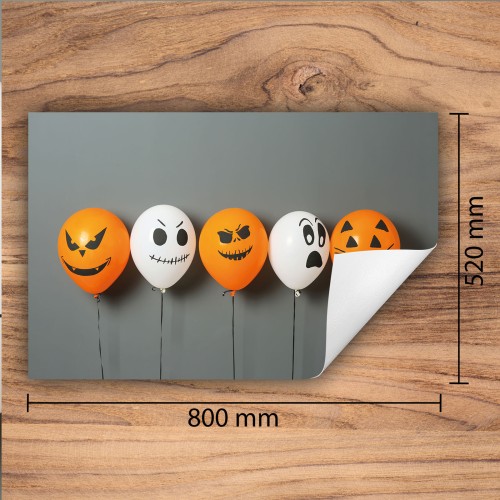 Mata ochronna na kuchenkę indukcyjną 80x52 cm - Mata antypoślizgowa na blat - Płyta ochronna zwijana - Dekoracja do kuchni - Więcej miejsca - Halloween Pomarańczowa