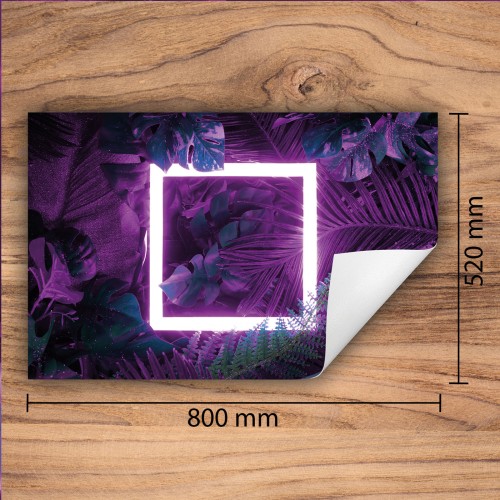 Mata ochronna na kuchenkę indukcyjną 80x52 cm - Mata antypoślizgowa na blat - Płyta ochronna zwijana - Dekoracja do kuchni - Więcej miejsca - Neon fiolet