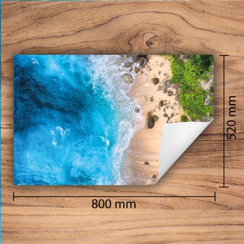 Mata ochronna na kuchenkę indukcyjną 80x52 cm - Mata antypoślizgowa na blat - Płyta ochronna zwijana - Dekoracja do kuchni - Więcej miejsca - Plaża Morze
