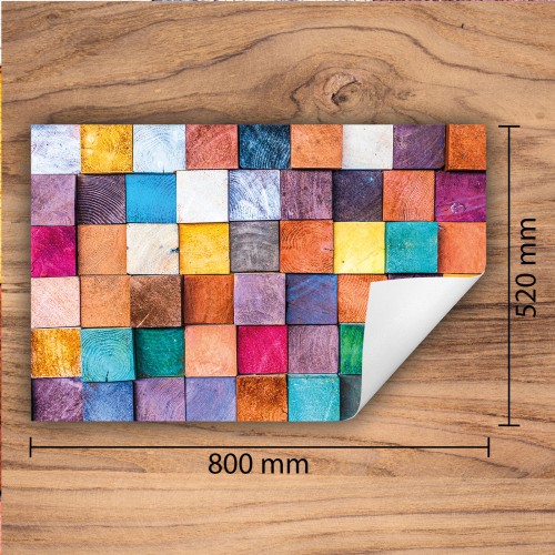 Mata ochronna na kuchenkę indukcyjną 80x52 cm - Mata antypoślizgowa na blat - Płyta ochronna zwijana - Dekoracja do kuchni - Więcej miejsca - Kolorowa mozaika