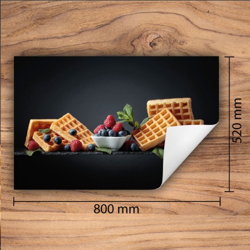 Mata ochronna na kuchenkę indukcyjną 80x52 cm - Mata antypoślizgowa na blat - Płyta ochronna zwijana - Dekoracja do kuchni - Więcej miejsca - Owoc jedzenie
