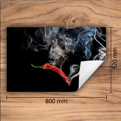 Mata ochronna na kuchenkę indukcyjną 80x52 cm - Mata antypoślizgowa na blat - Płyta ochronna zwijana - Dekoracja do kuchni - Więcej miejsca - Chilli Czarna