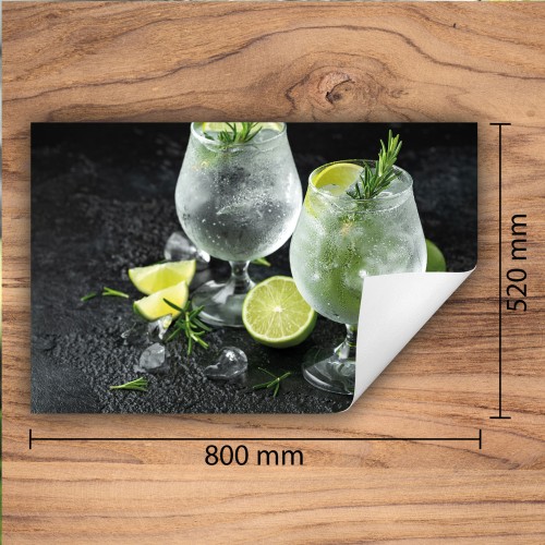 Mata ochronna na kuchenkę indukcyjną 80x52 cm - Mata antypoślizgowa na blat - Płyta ochronna zwijana - Dekoracja do kuchni - Więcej miejsca - Limonka Napój