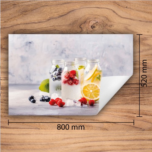 Mata ochronna na kuchenkę indukcyjną 80x52 cm - Mata antypoślizgowa na blat - Płyta ochronna zwijana - Dekoracja do kuchni - Więcej miejsca - Owoce deserowe