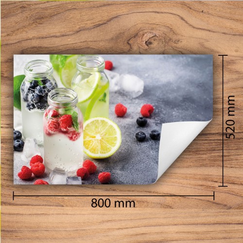 Mata ochronna na kuchenkę indukcyjną 80x52 cm - Mata antypoślizgowa na blat - Płyta ochronna zwijana - Dekoracja do kuchni - Więcej miejsca - Deser owocowy