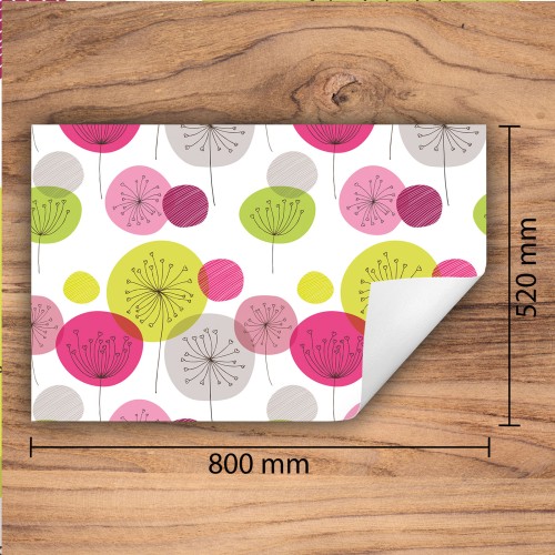 Mata ochronna na kuchenkę indukcyjną 80x52 cm - Mata antypoślizgowa na blat - Płyta ochronna zwijana - Dekoracja do kuchni - Więcej miejsca - Kolorowe kwiaty