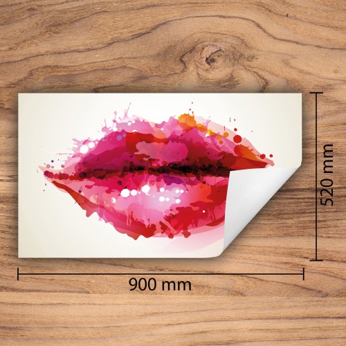 Mata ochronna na kuchenkę indukcyjną 90x52 cm - Mata antypoślizgowa na blat - Płyta ochronna zwijana - Dekoracja do kuchni - Więcej miejsca - Różowe usta
