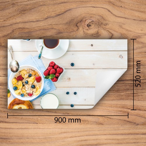 Mata ochronna na kuchenkę indukcyjną 90x52 cm - Mata antypoślizgowa na blat - Płyta ochronna zwijana - Dekoracja do kuchni - Więcej miejsca - Drewno Żywność