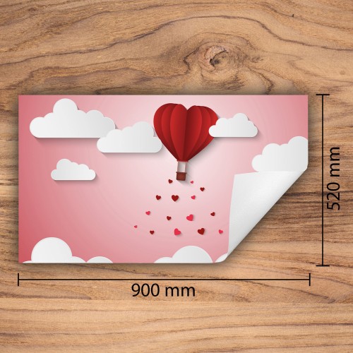 Mata ochronna na kuchenkę indukcyjną 90x52 cm - Mata antypoślizgowa na blat - Płyta ochronna zwijana - Dekoracja do kuchni - Więcej miejsca - Różowa serce