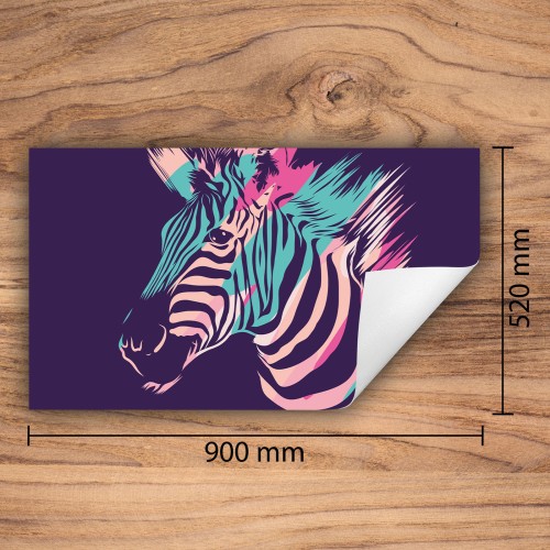 Mata ochronna na kuchenkę indukcyjną 90x52 cm - Mata antypoślizgowa na blat - Płyta ochronna zwijana - Dekoracja do kuchni - Więcej miejsca - Zebra fioletowa