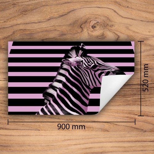 Mata ochronna na kuchenkę indukcyjną 90x52 cm - Mata antypoślizgowa na blat - Płyta ochronna zwijana - Dekoracja do kuchni - Więcej miejsca - Fioletowa zebra