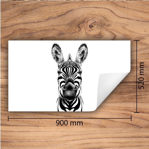 Mata ochronna na kuchenkę indukcyjną 90x52 cm - Mata antypoślizgowa na blat - Płyta ochronna zwijana - Dekoracja do kuchni - Więcej miejsca - Zebra biała