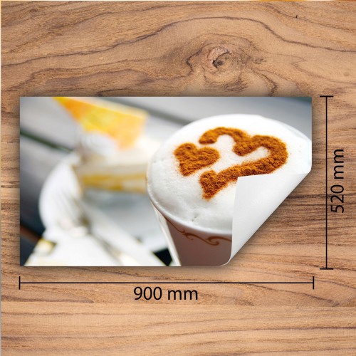 Mata ochronna na kuchenkę indukcyjną 90x52 cm - Mata antypoślizgowa na blat - Płyta ochronna zwijana - Dekoracja do kuchni - Więcej miejsca - Kawa Serce