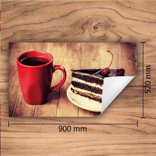 Mata ochronna na kuchenkę indukcyjną 90x52 cm - Mata antypoślizgowa na blat - Płyta ochronna zwijana - Dekoracja do kuchni - Więcej miejsca - Drewno Ciasto