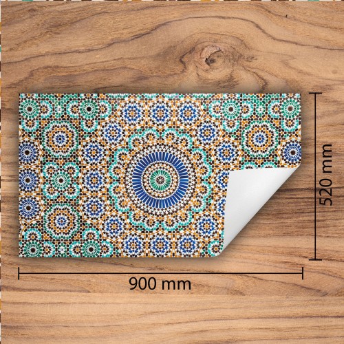 Mata ochronna na kuchenkę indukcyjną 90x52 cm - Mata antypoślizgowa na blat - Płyta ochronna zwijana - Dekoracja do kuchni - Więcej miejsca - Kolorowa mozaika