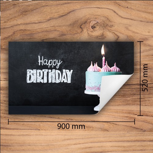Mata ochronna na kuchenkę indukcyjną 90x52 cm - Mata antypoślizgowa na blat - Płyta ochronna zwijana - Dekoracja do kuchni - Więcej miejsca - Ciasto Urodziny