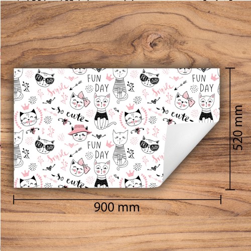 Mata ochronna na kuchenkę indukcyjną 90x52 cm - Mata antypoślizgowa na blat - Płyta ochronna zwijana - Dekoracja do kuchni - Więcej miejsca - Kot Bajka