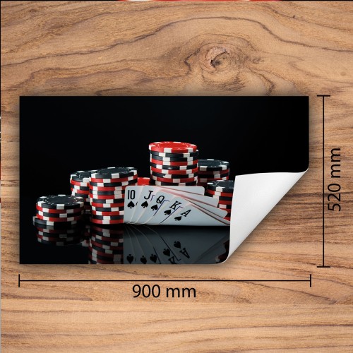 Mata ochronna na kuchenkę indukcyjną 90x52 cm - Mata antypoślizgowa na blat - Płyta ochronna zwijana - Dekoracja do kuchni - Więcej miejsca - Czarna poker